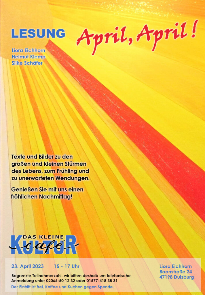 Plakat für Lesung Kulturcafé April 2023